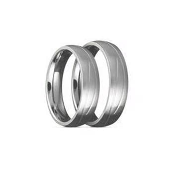 Titanium Vielsesringe, matpoleret med flot mønster, 6 mm bredde